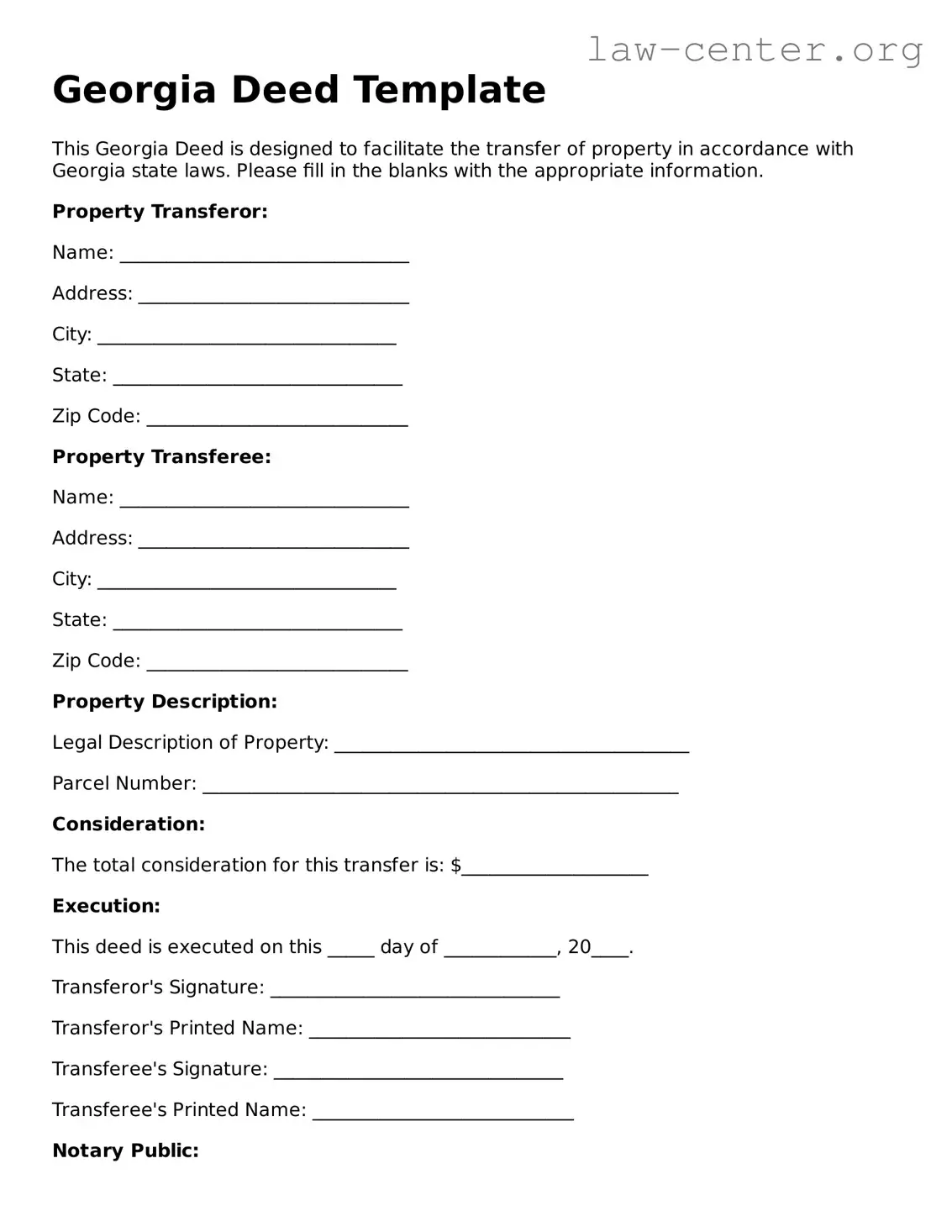 Attorney-Approved Georgia Deed Document