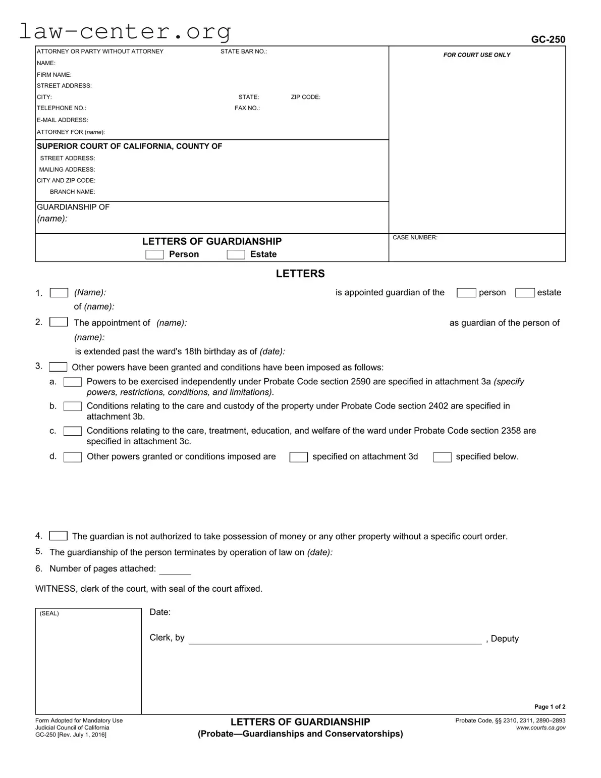 Get California Gc 250 Form