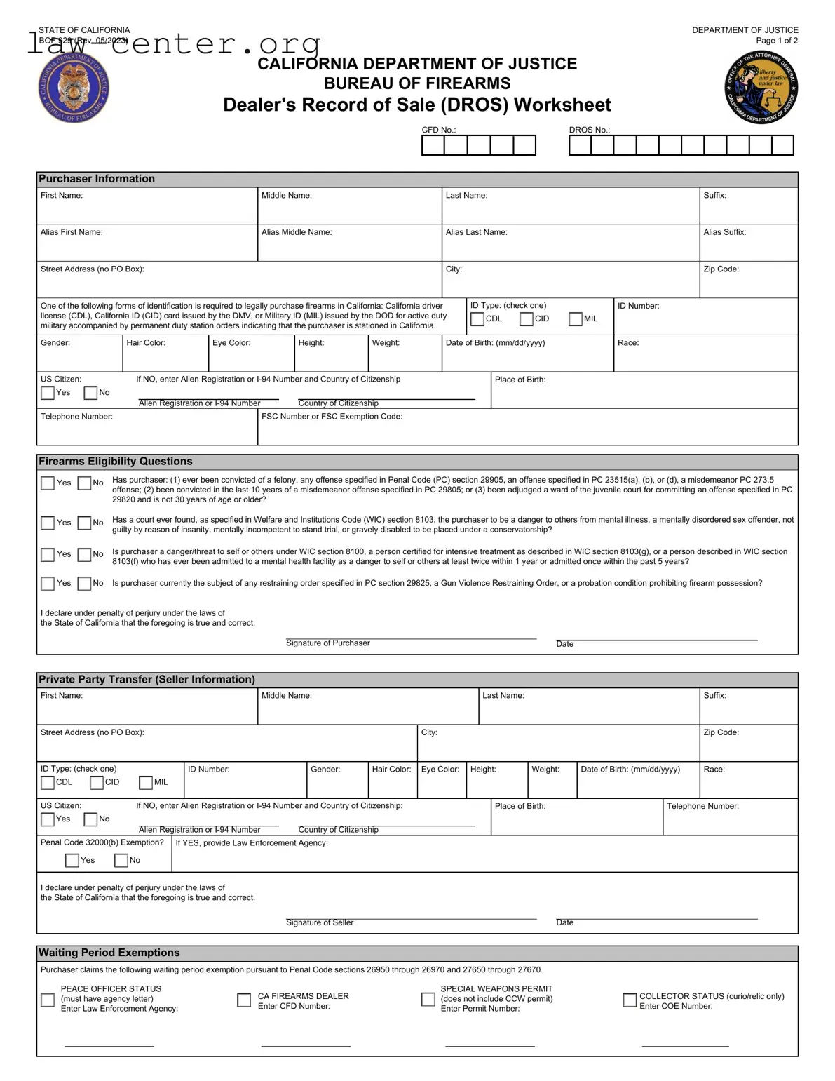 Get California Dros Form
