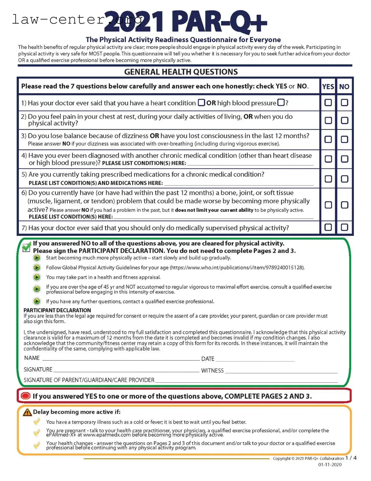 Get Activity Parq Form