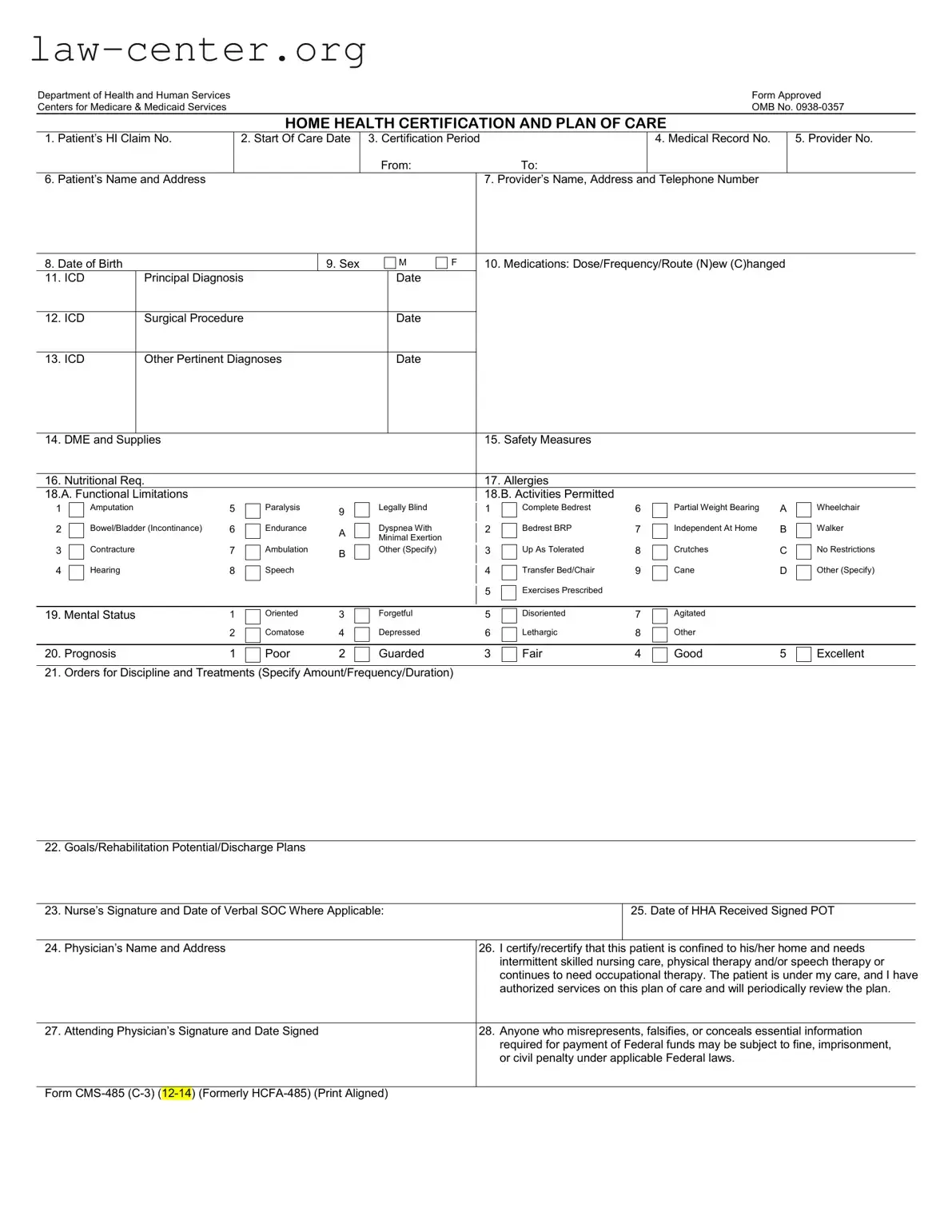 Get Cms 485 Form