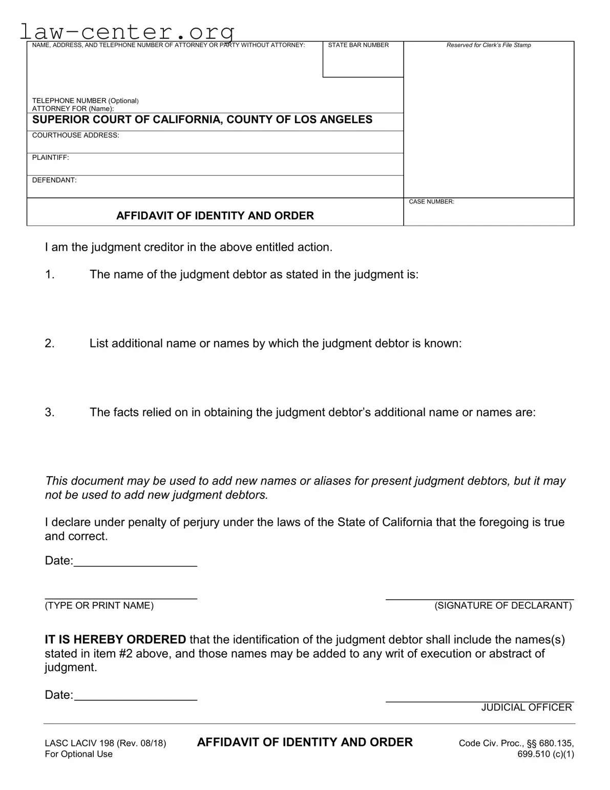 Get California Laciv 198 Form