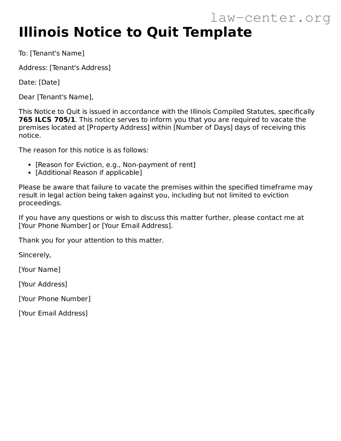 Attorney-Approved Illinois Notice to Quit Document