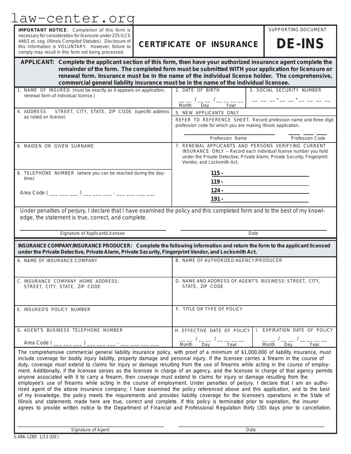 Get De Ins Illinois Form