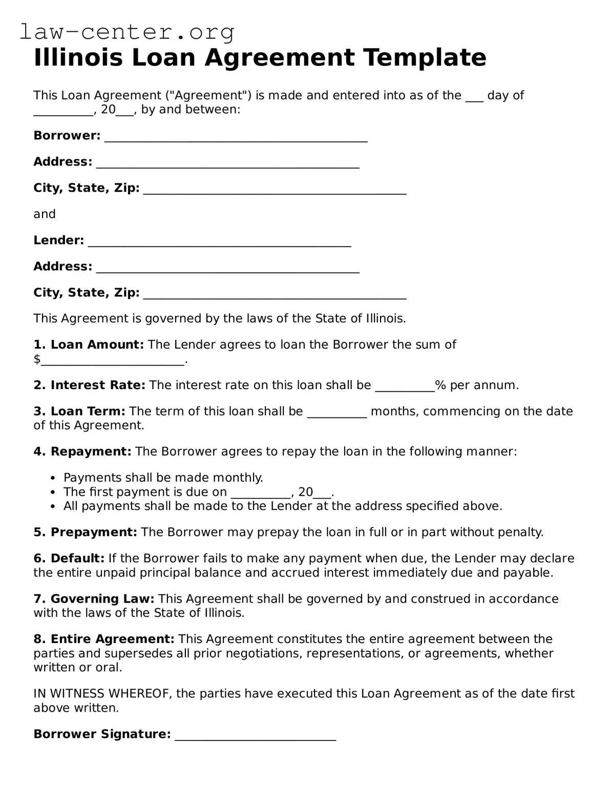 Attorney-Approved Illinois Loan Agreement Document