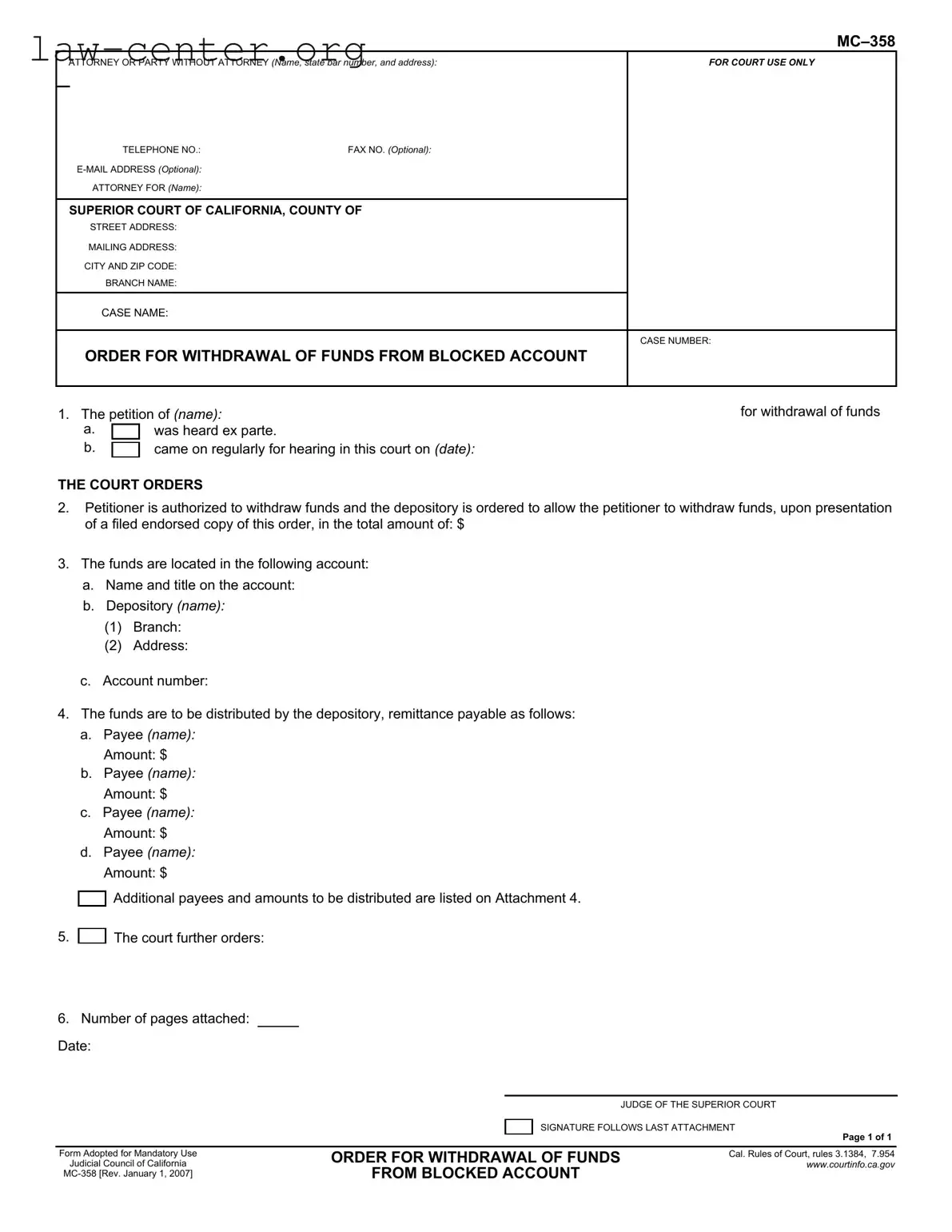 Get California Mc 358 Form
