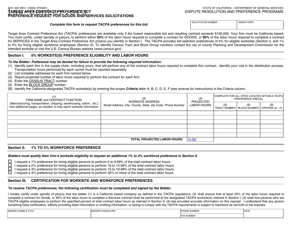 Get California Std 830 Form