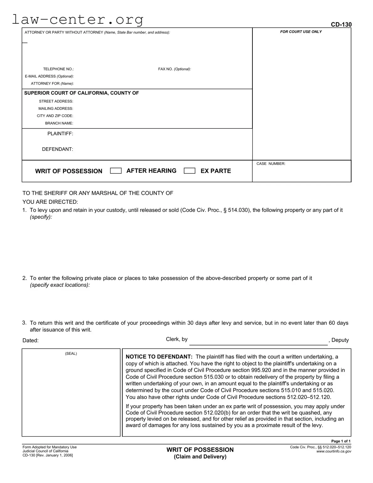 Get California Cd 130 Form