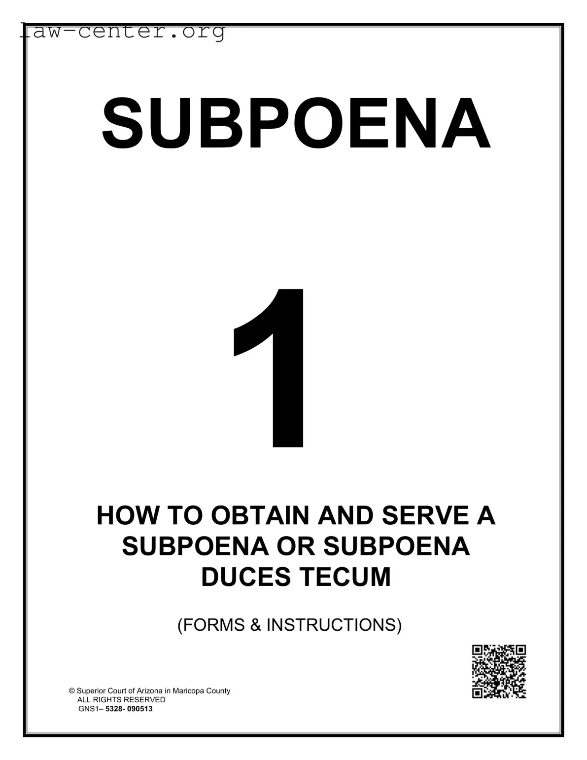 Get Arizona Subpoena Form