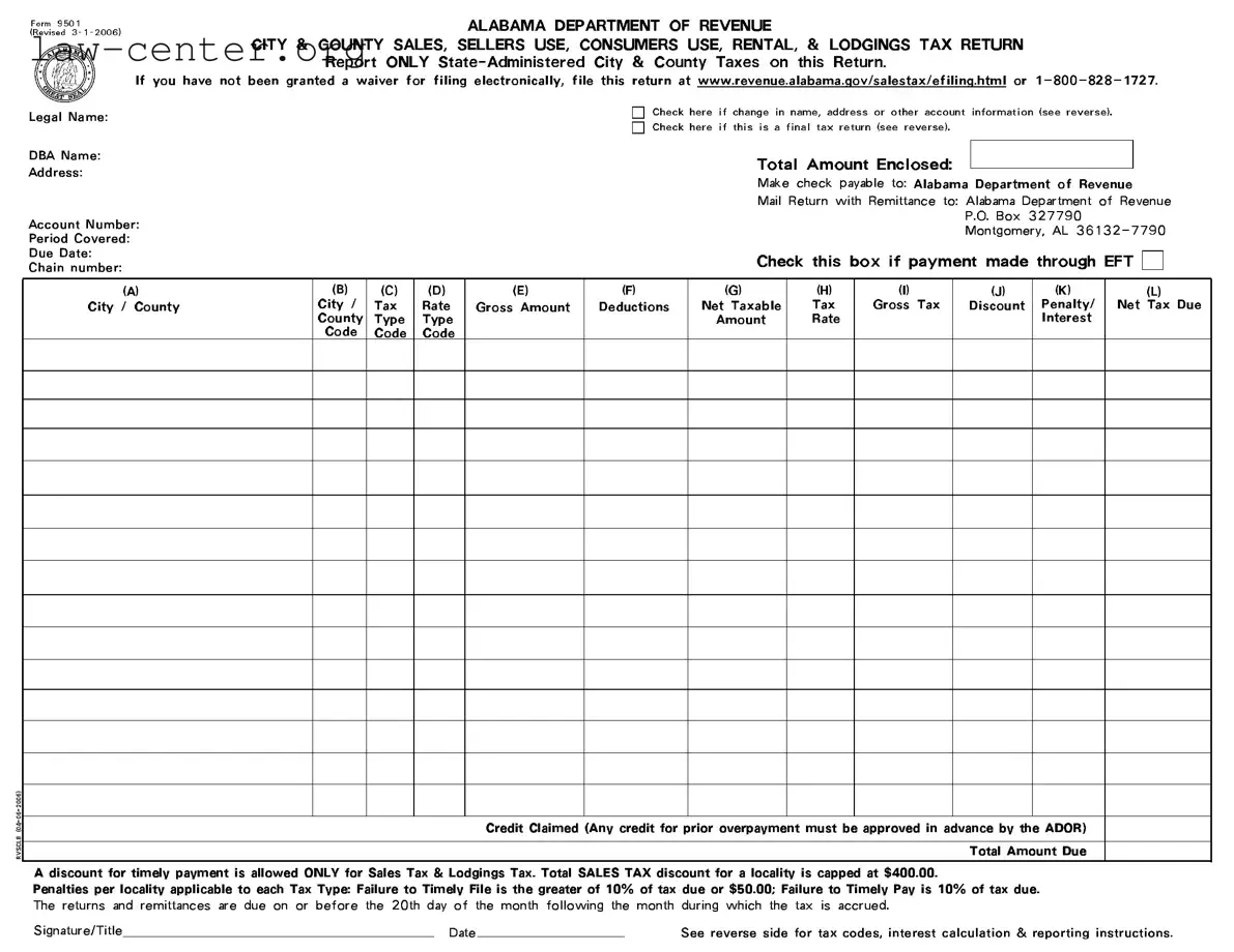 Get Alabama 9501 Form