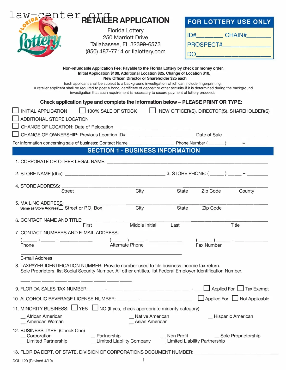 Get Florida Lottery Dol 129 Form