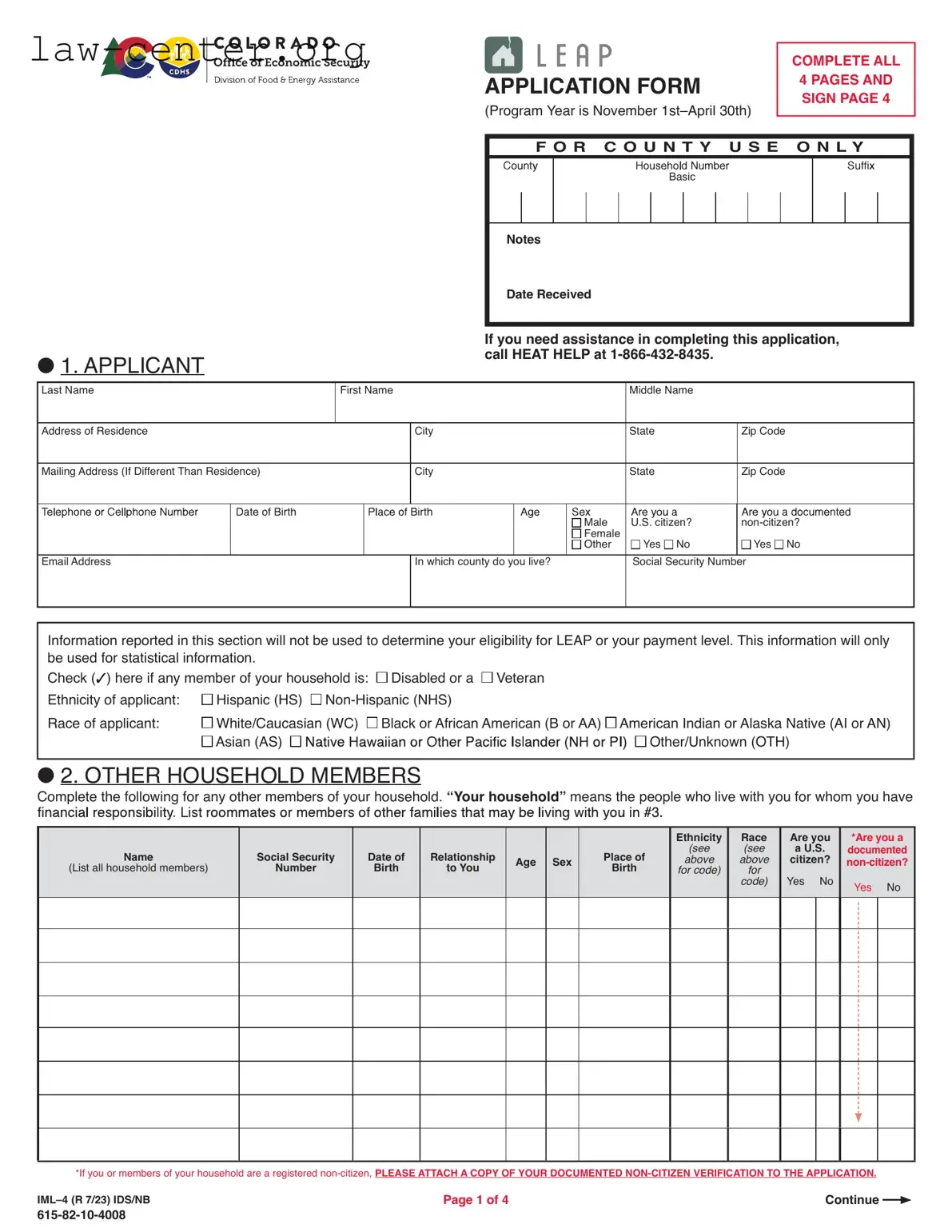 Get Leap application IML-4 Form