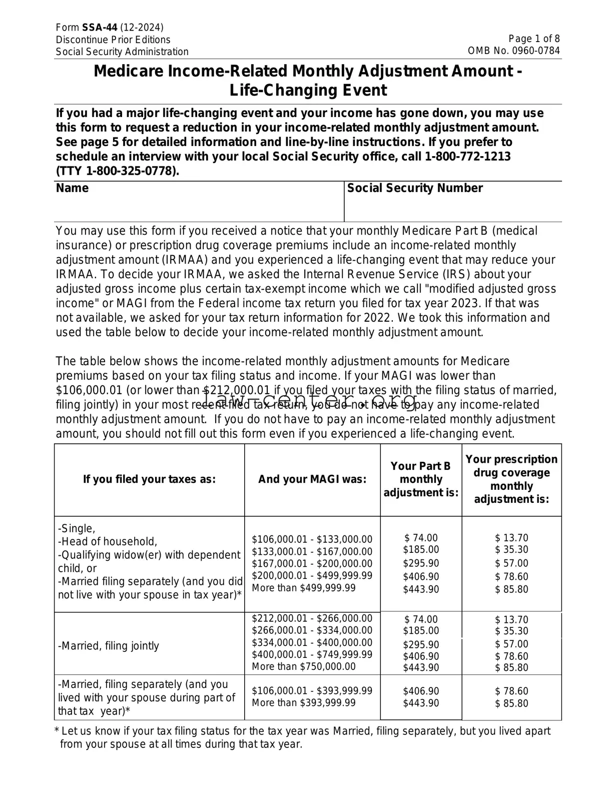 Get SSA SSA-44 Form