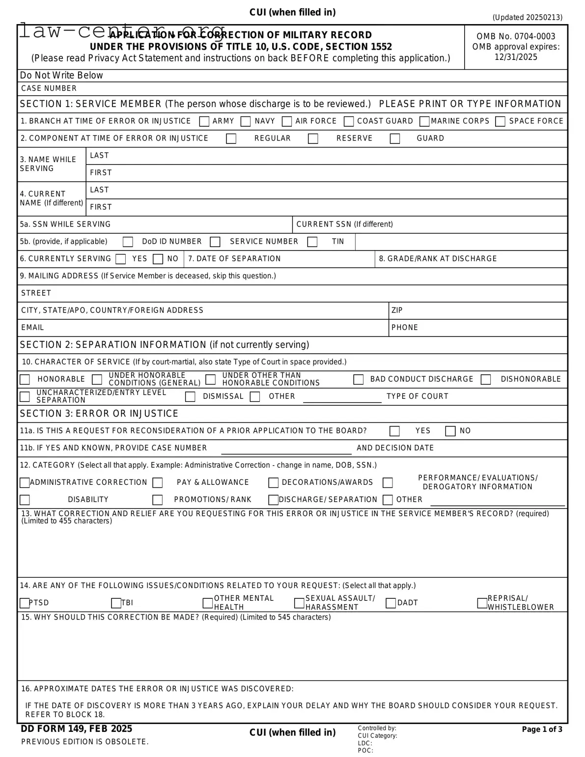 Get DD 149 Form