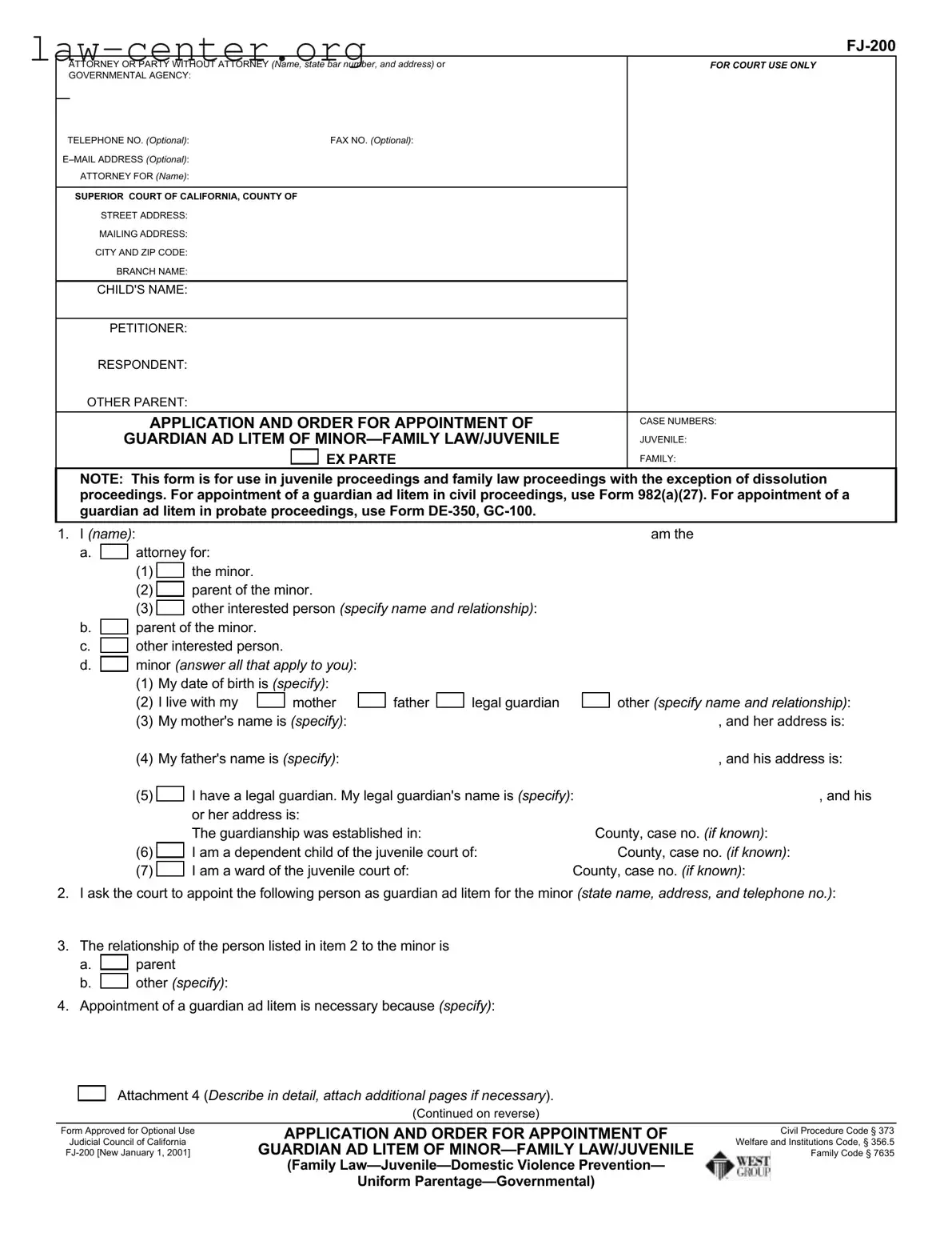 Get California Fj 200 Form