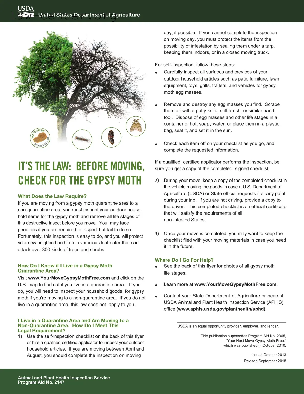 Get California Gypsy Moth Checklist Form