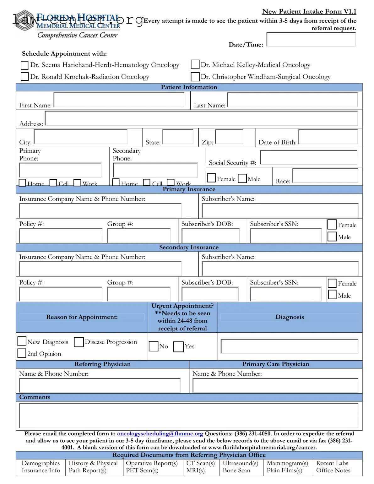 Get Florida Hospital Form