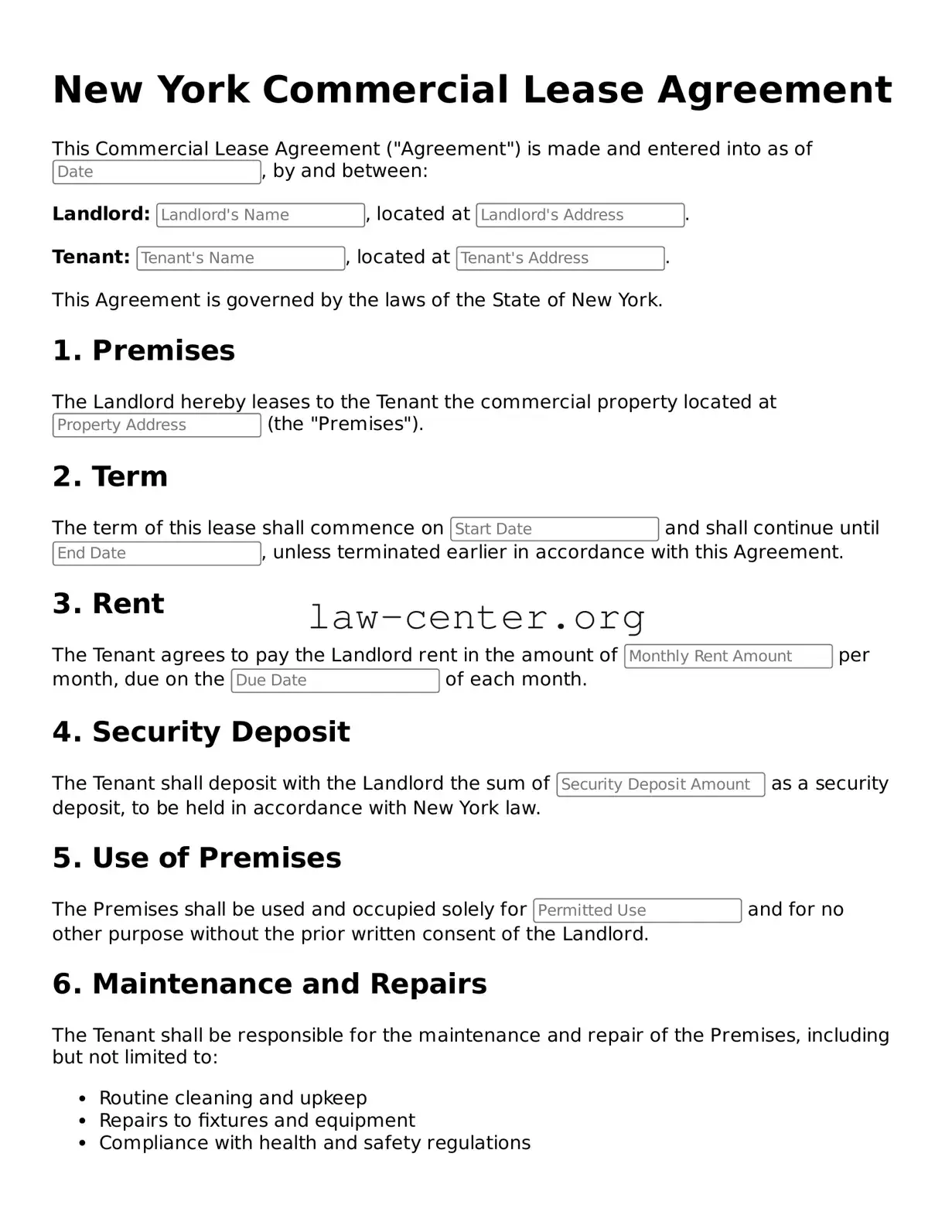 Attorney-Approved New York Commercial Lease Agreement Document