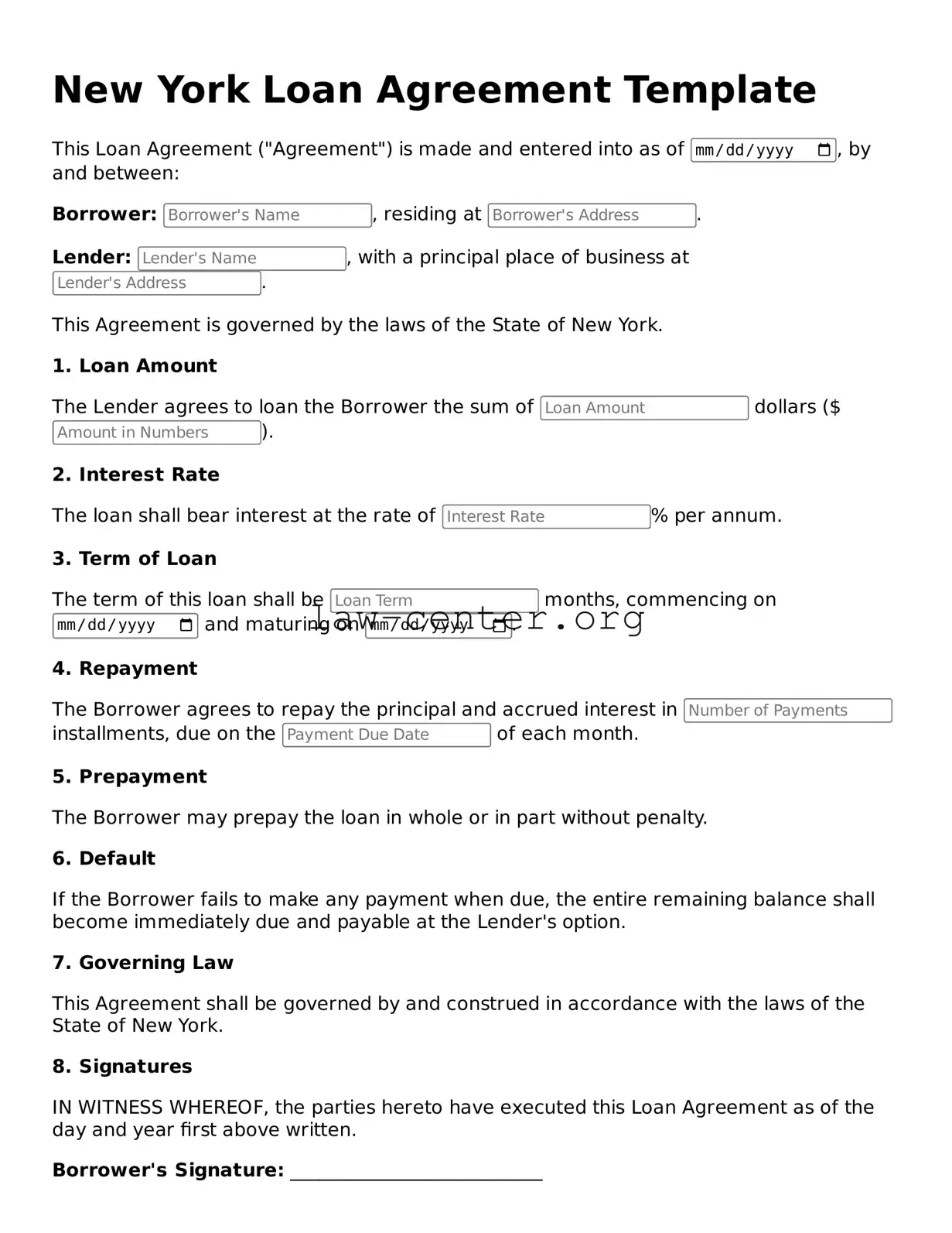 Attorney-Approved New York Loan Agreement Document