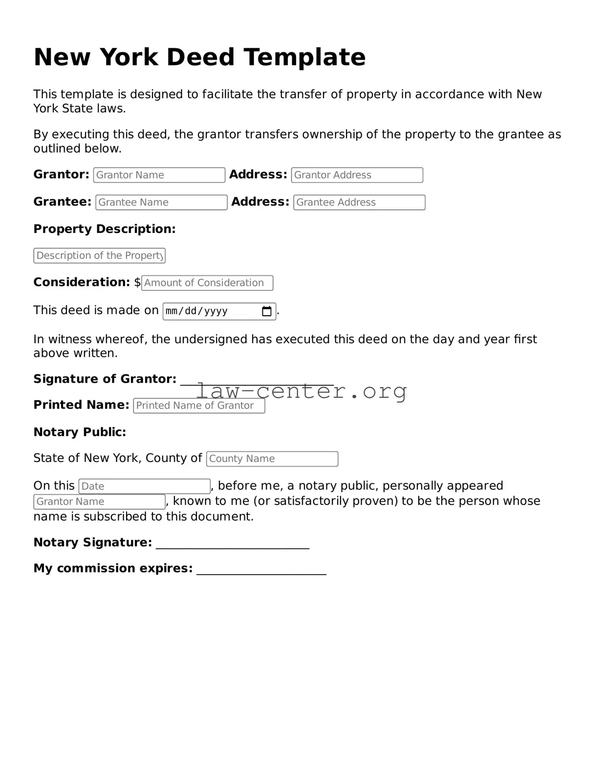 Attorney-Approved New York Deed Document