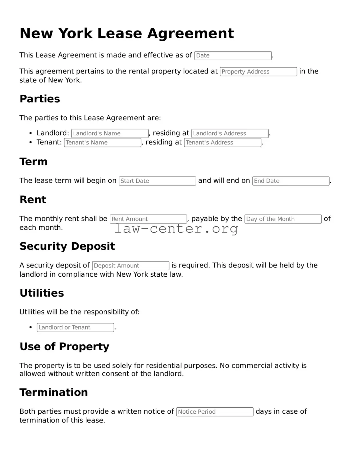 Attorney-Approved New York Lease Agreement Document