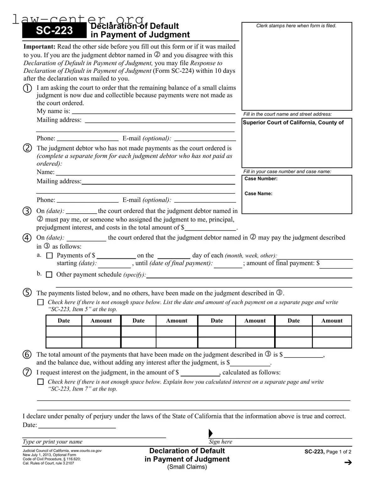 Get California Sc 223 Form