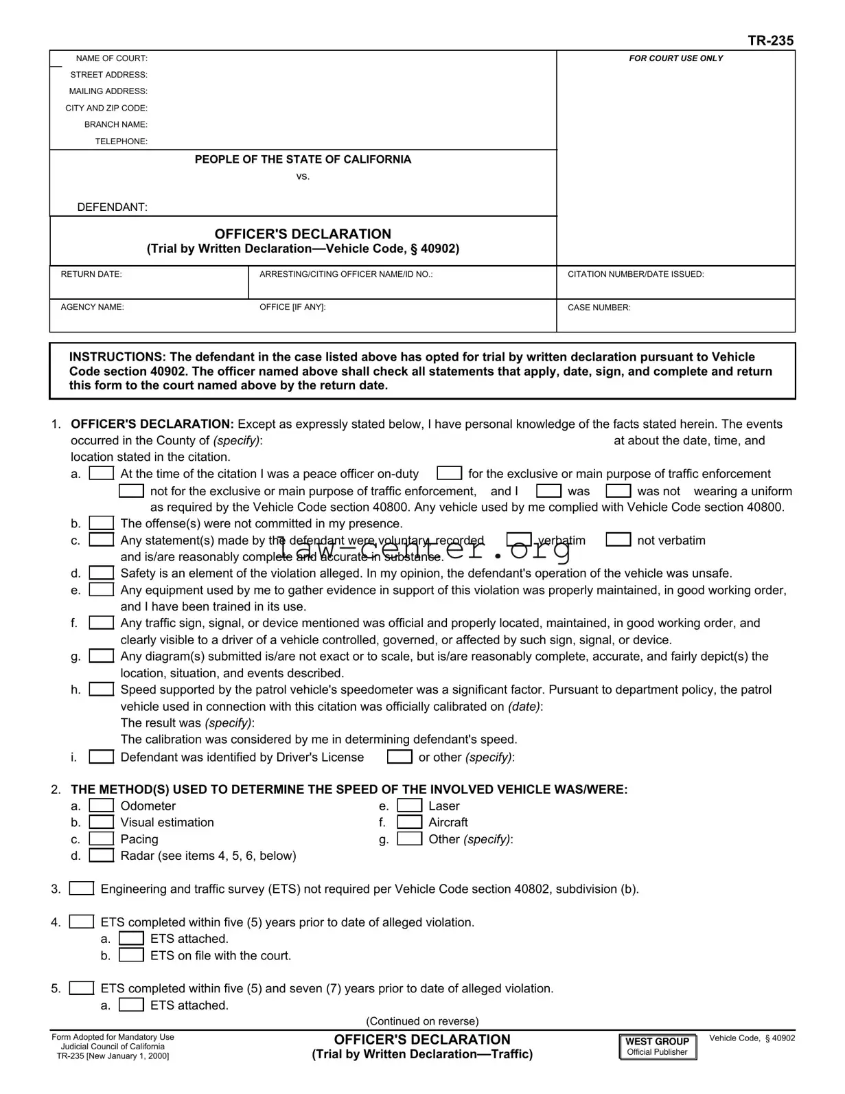 Get Tr 235 California Form
