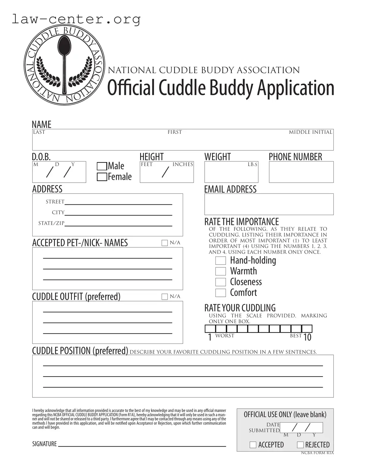 Get Cuddle Buddy Application Form