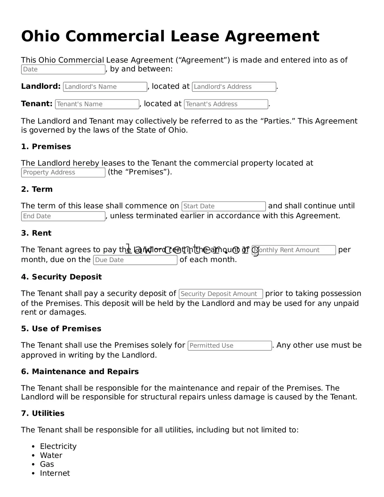 Attorney-Approved Ohio Commercial Lease Agreement Document