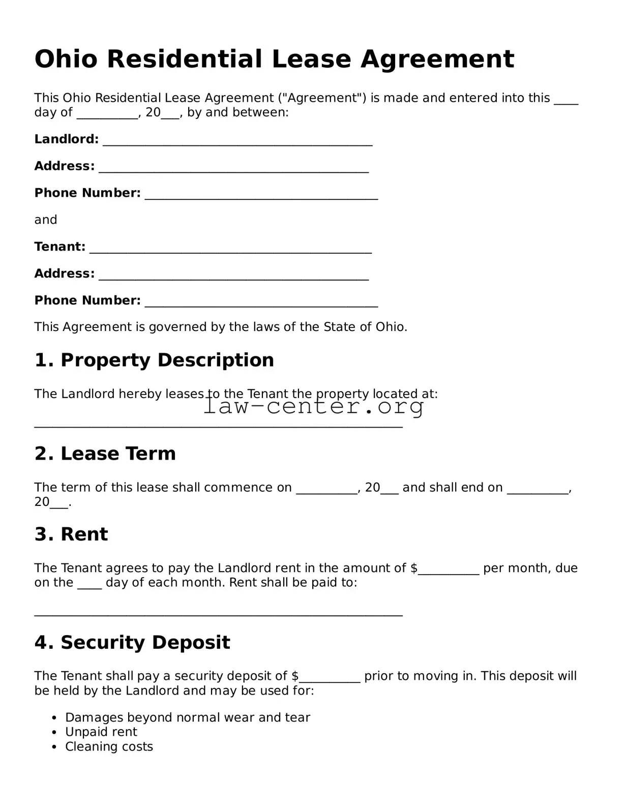 Attorney-Approved Ohio Residential Lease Agreement Document