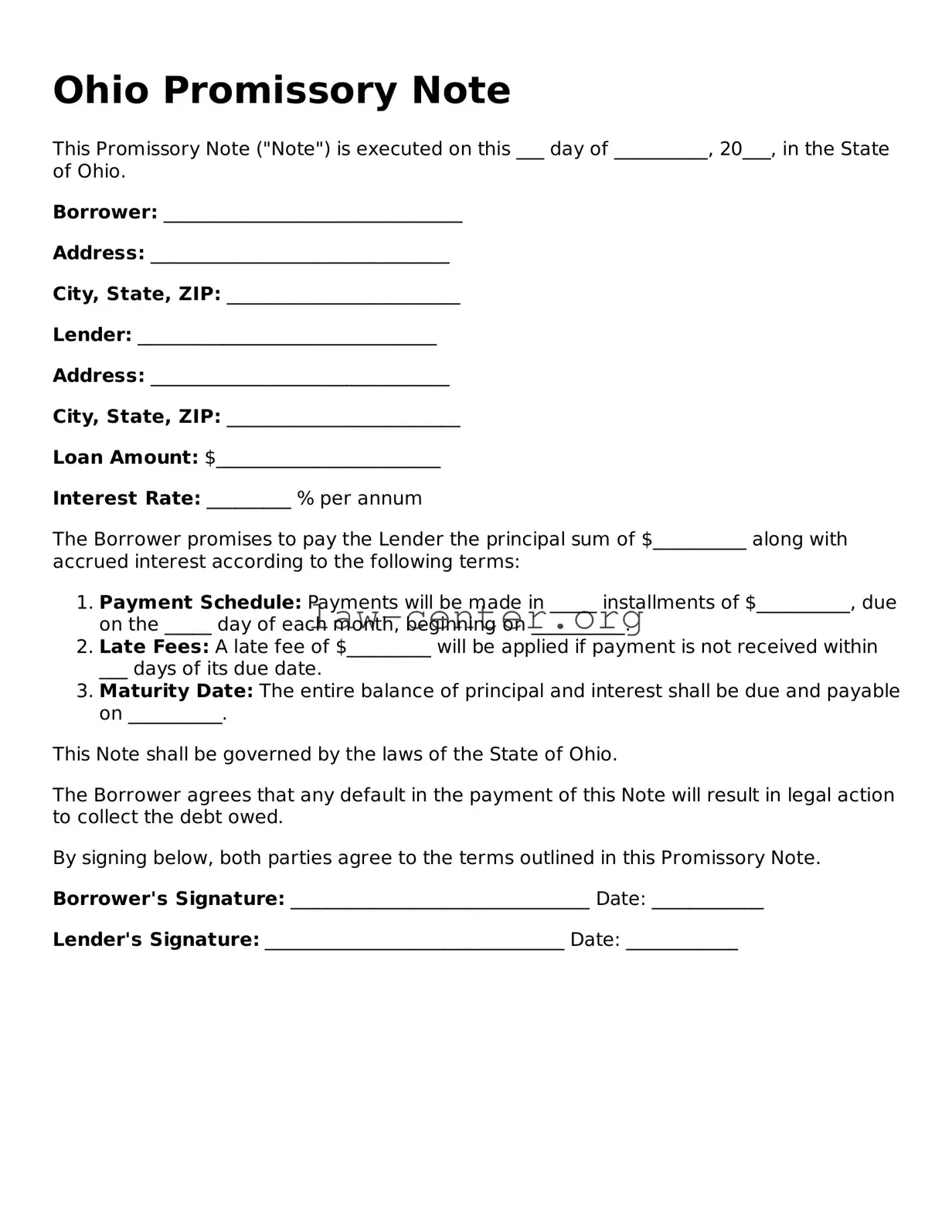 Attorney-Approved Ohio Promissory Note Document