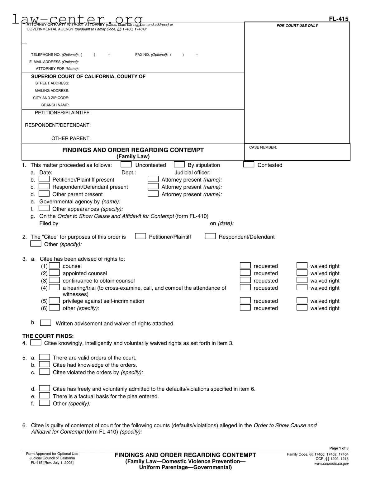 Get California Fl 415 Form