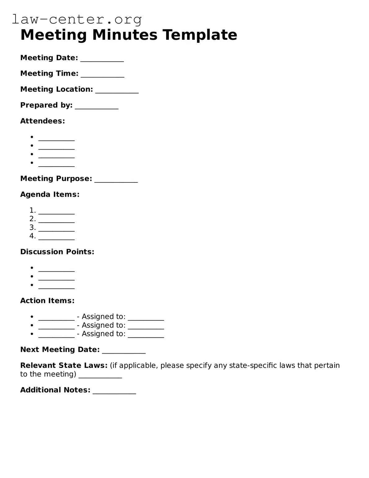 Free Meeting Minutes Template