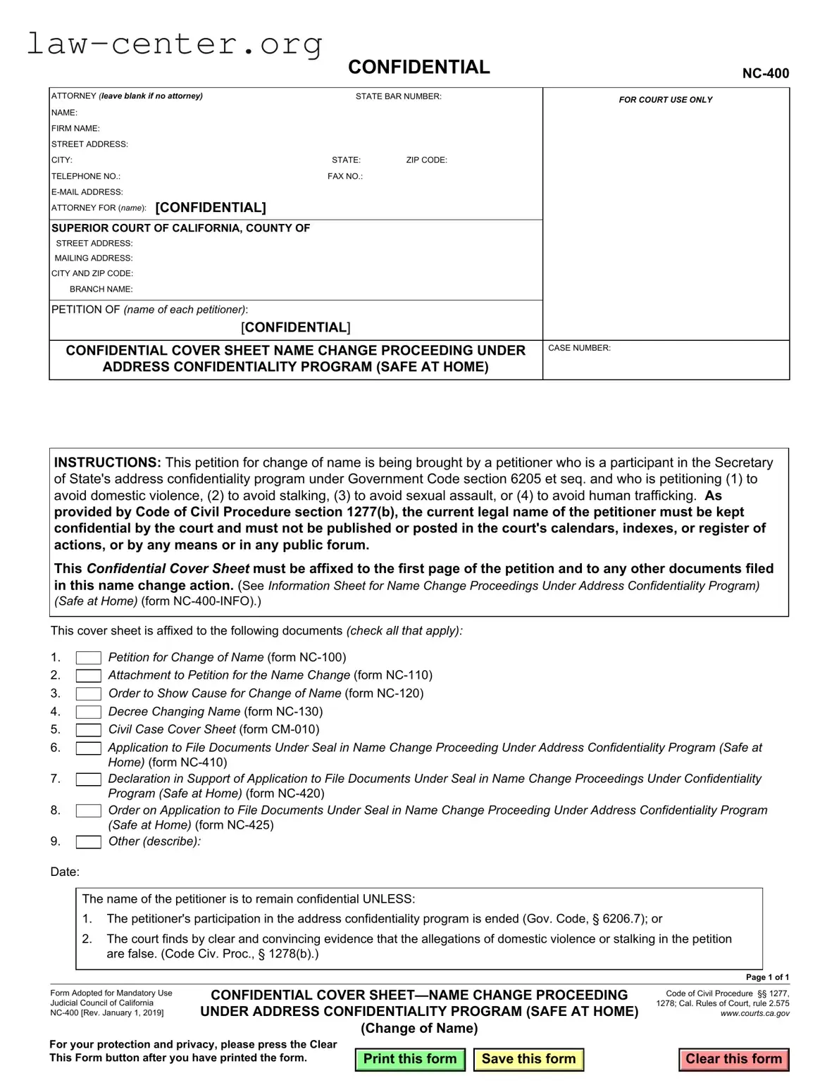 Get California Nc 400 Form
