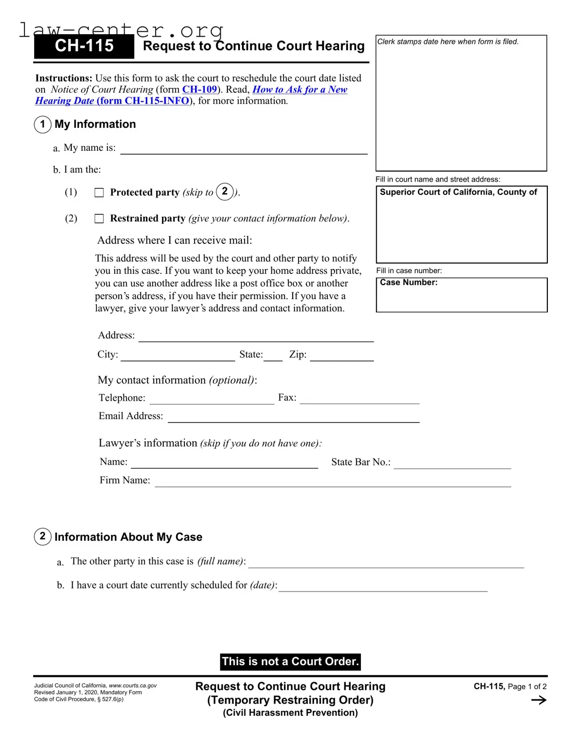 Get California Ch 115 Form