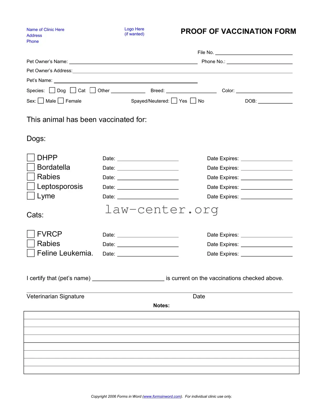 Get Proof Of Vaccination Dog Form