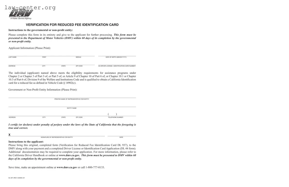 Get Dl 937 Form