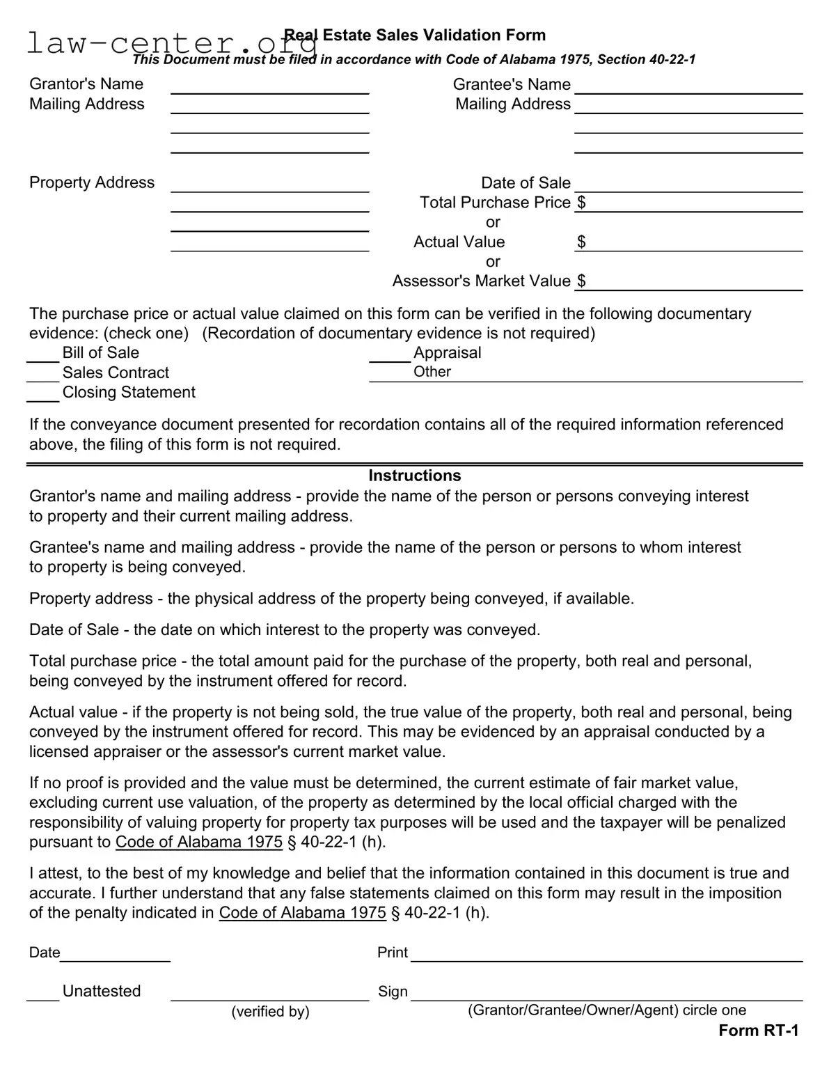 Get Alabama Rt 1 Form