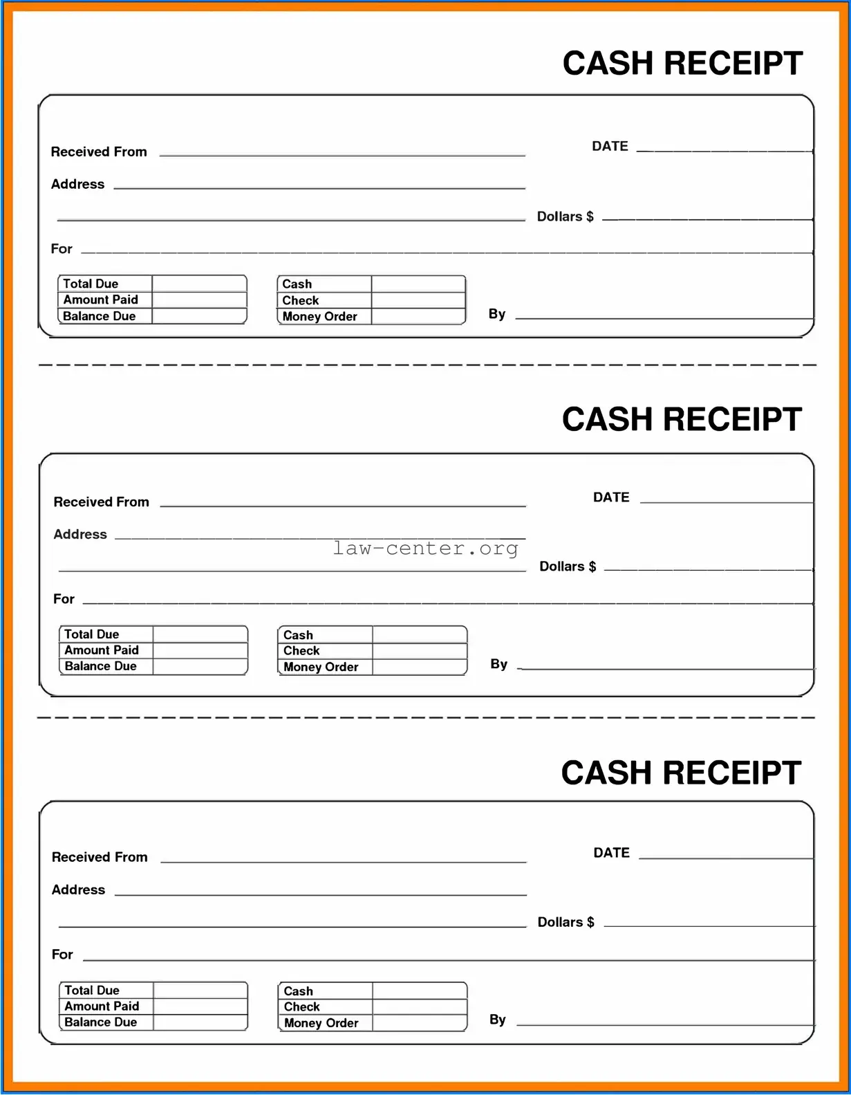 Get Cash Receipt Form