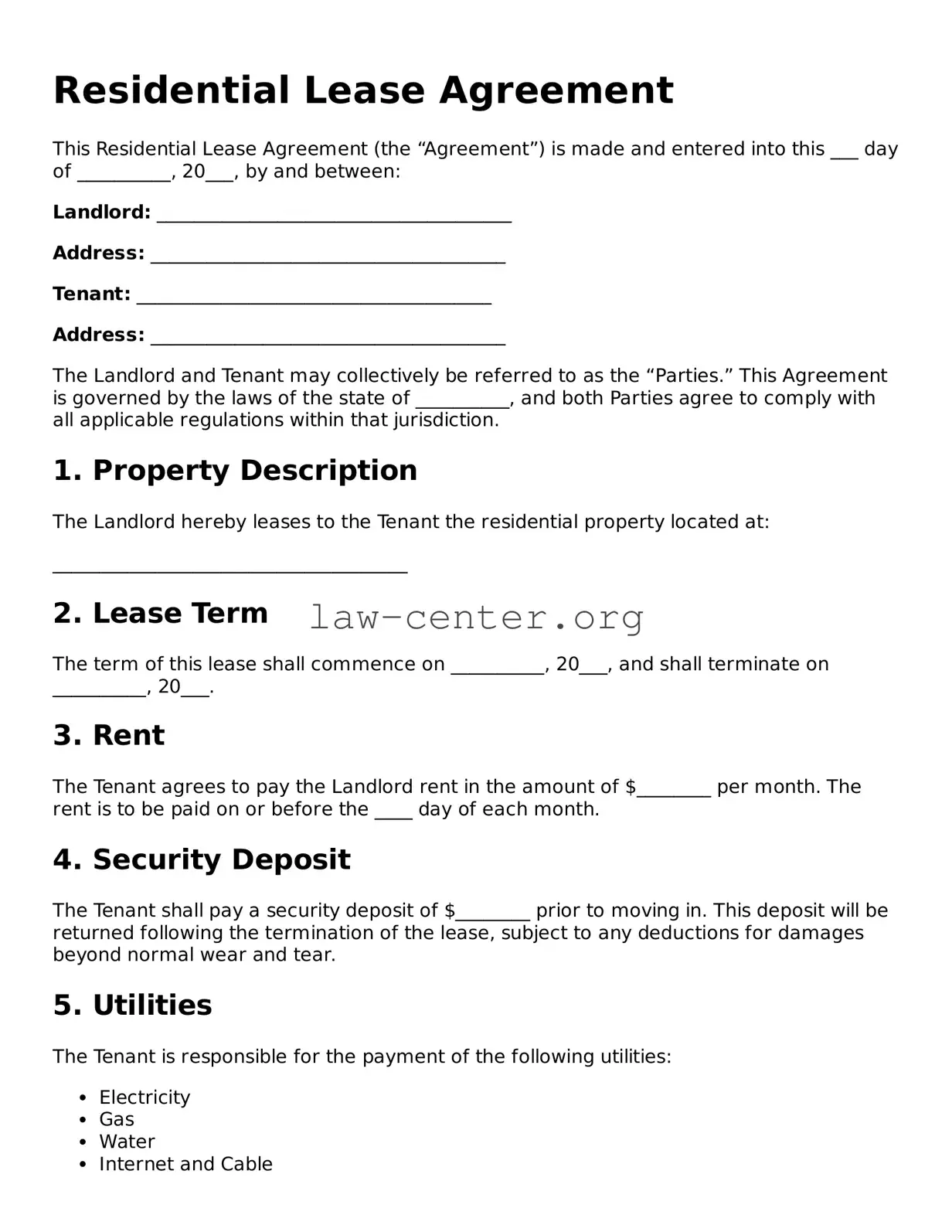 Free Lease Agreement Template