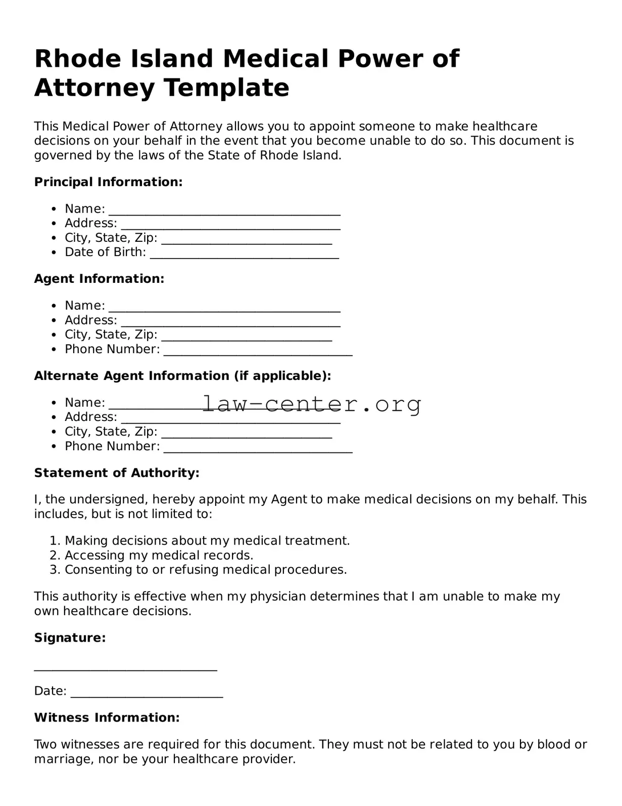 Attorney-Approved Rhode Island Medical Power of Attorney Document