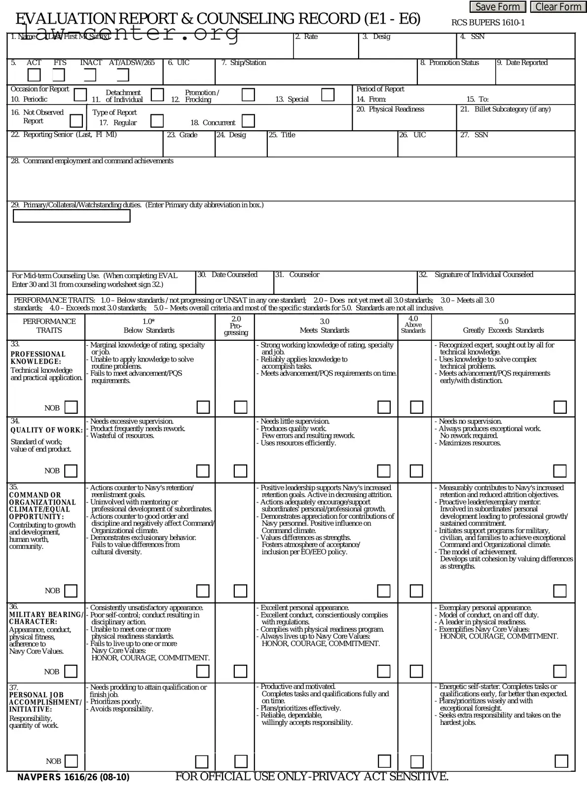 Get Navy Evaluation Form