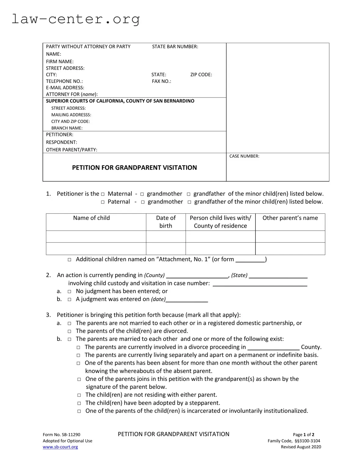 Get California Sb 11290 Form