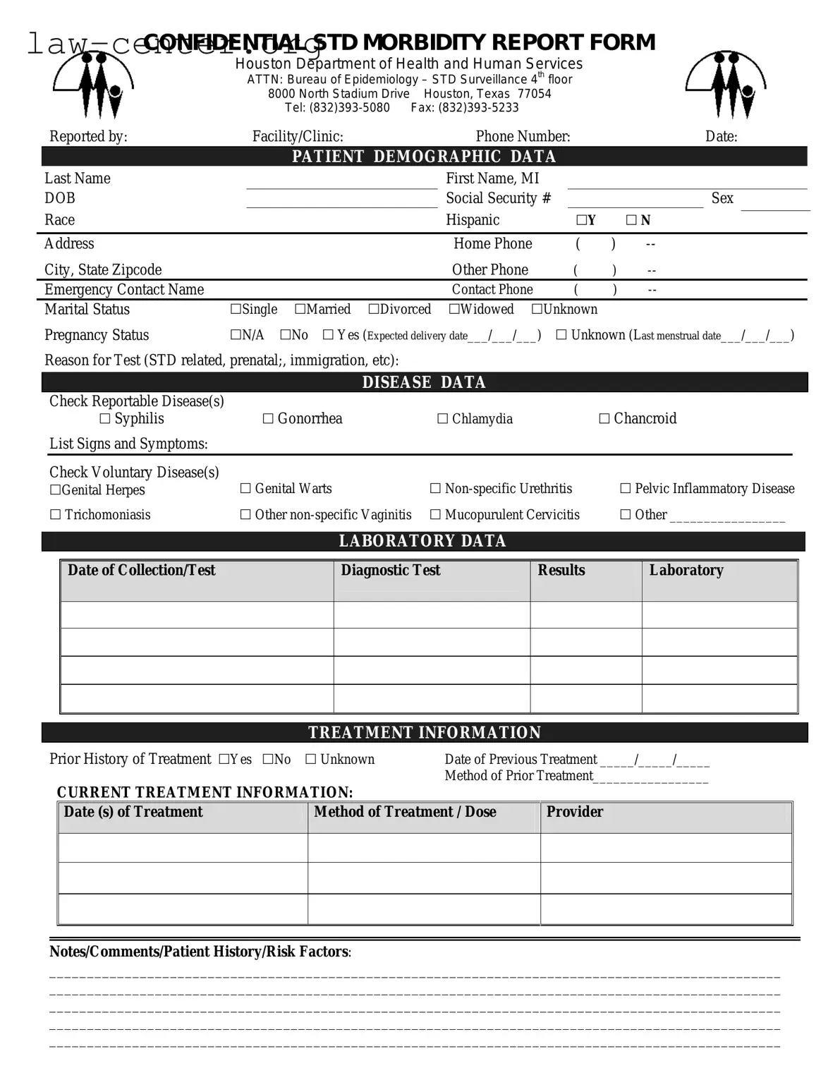 Get Confidential Std Morbidity Report Form