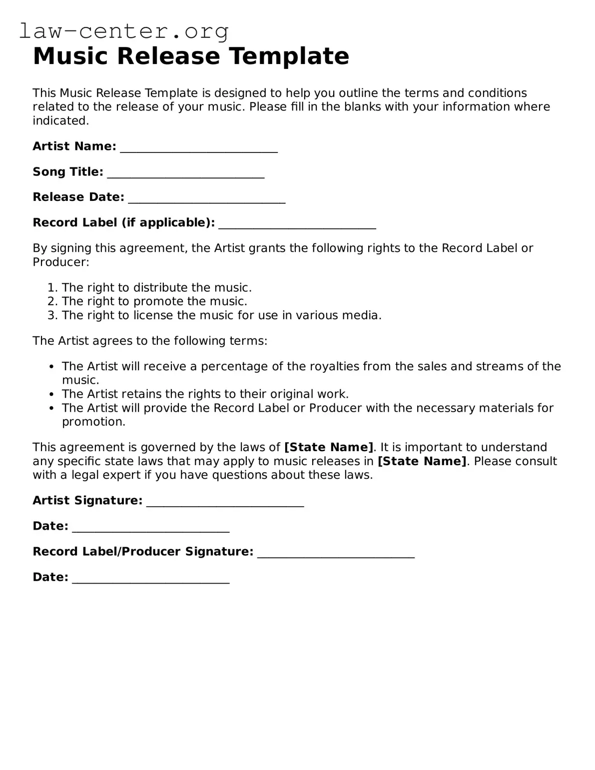 Free Music Release Template