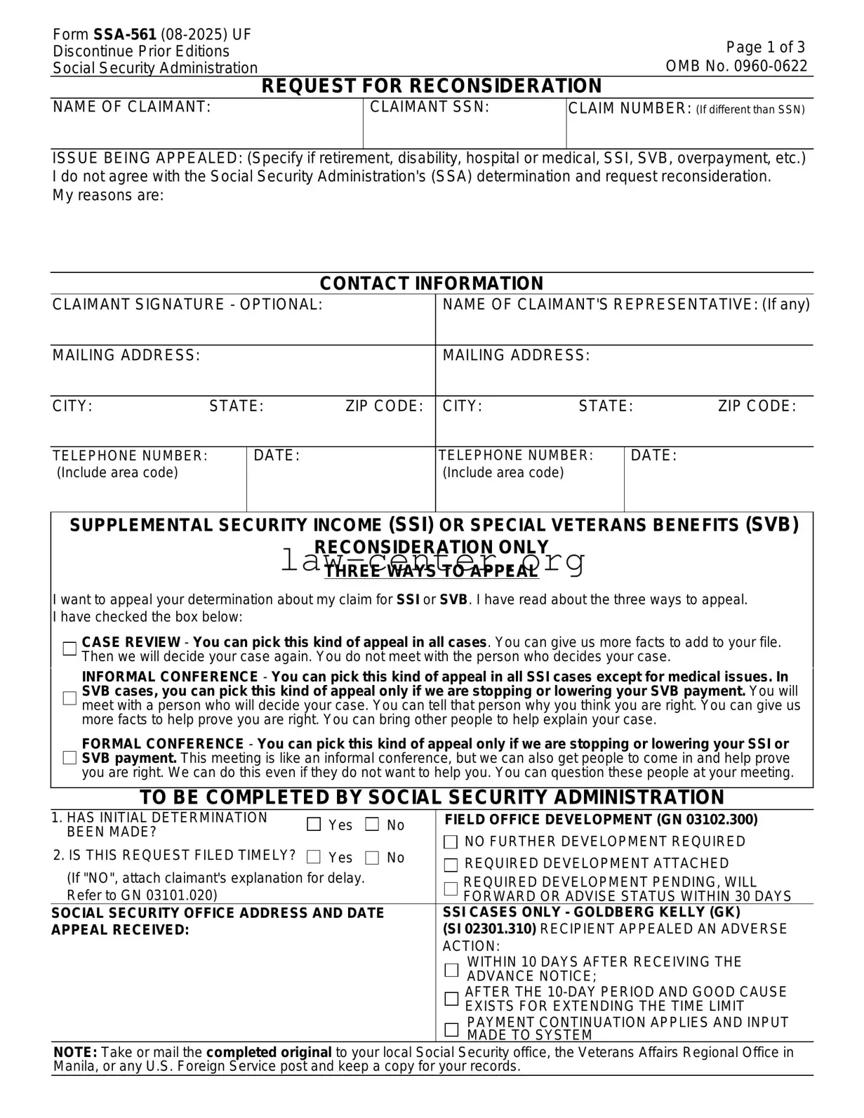 Get SSA SSA-561-U2 Form