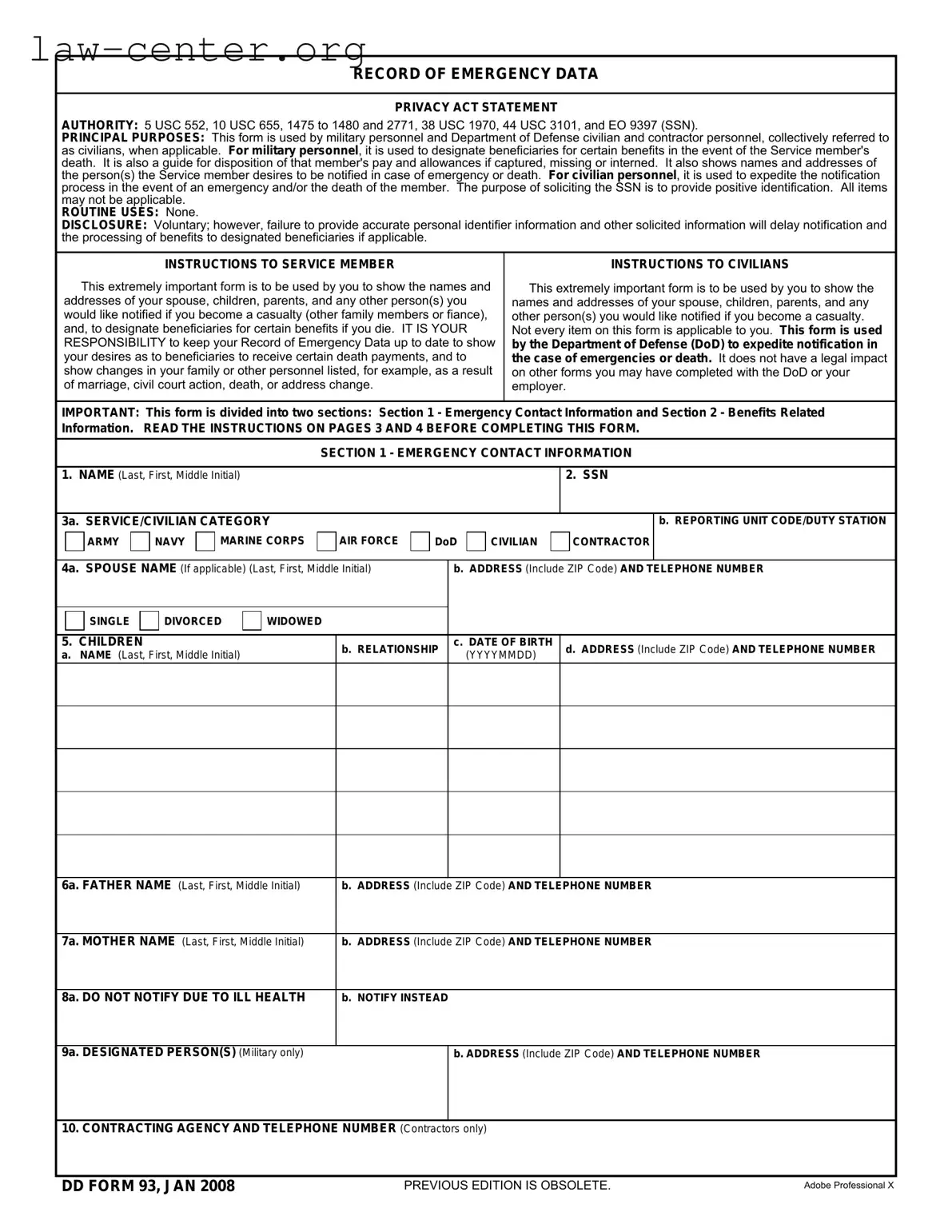 Get DD 93 Form