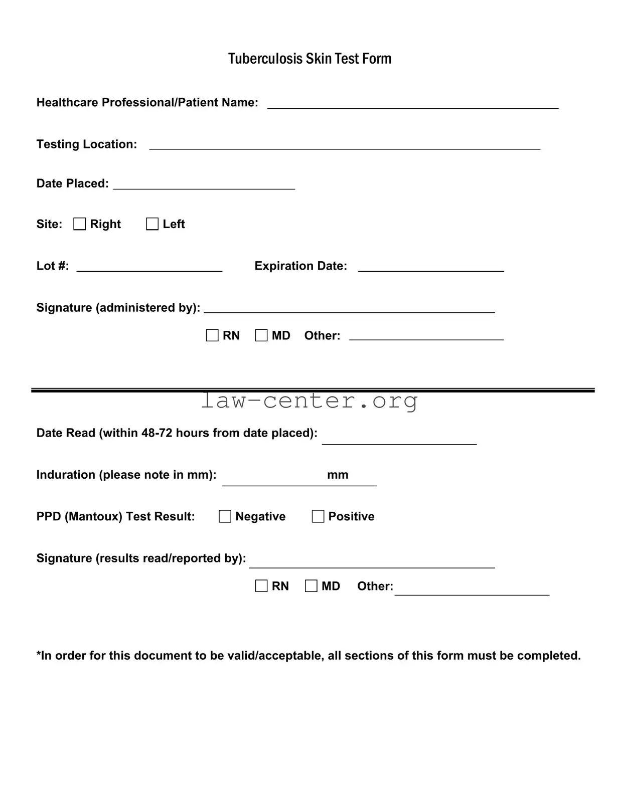 Get Tb Test Form