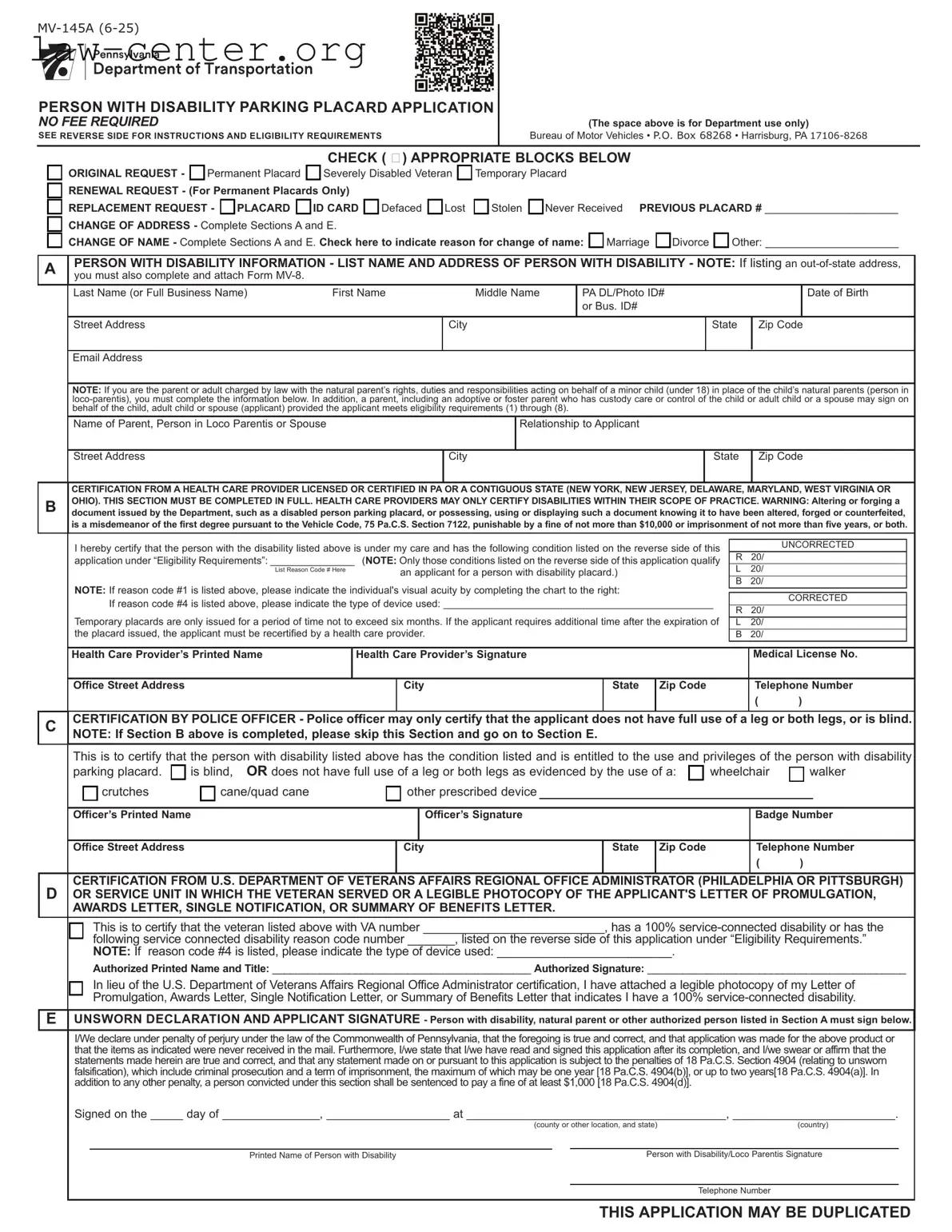 Get Mv 145A Form