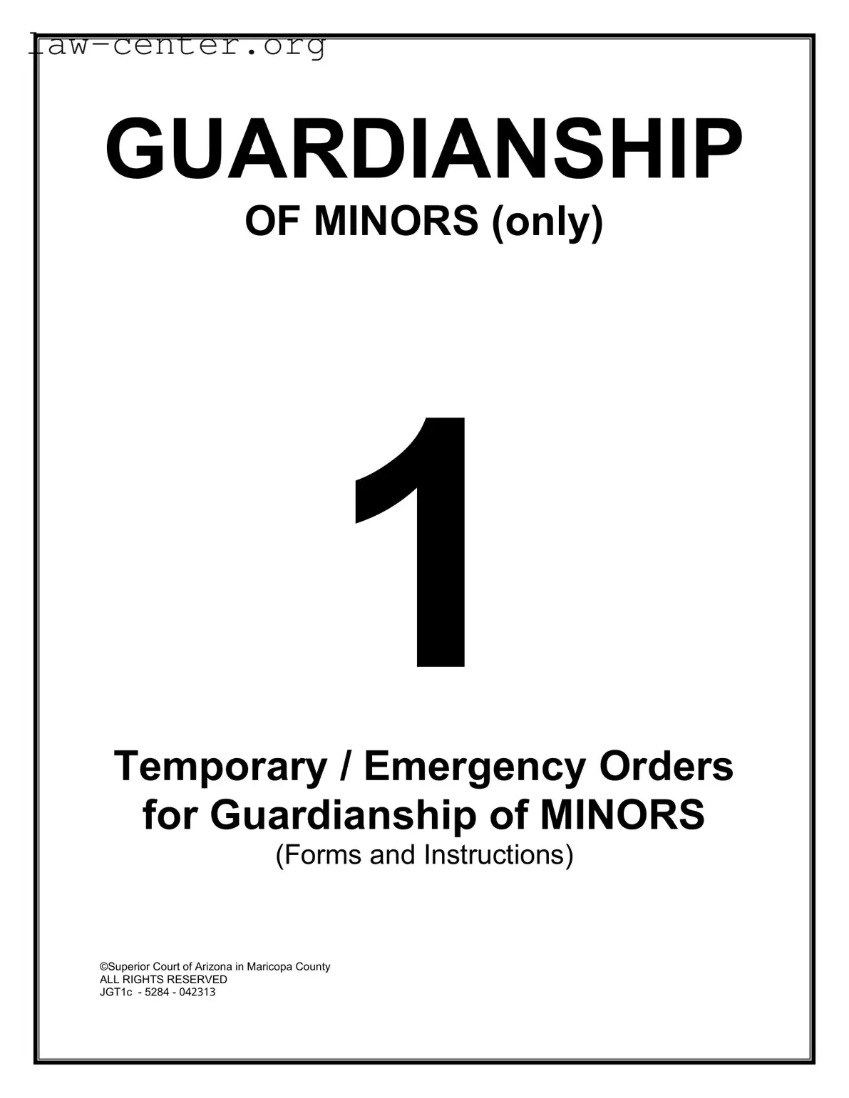 Get Guardianship Of Minors Arizona Form